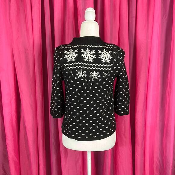 DC skatewear skater snowflake zippered cardigan sweater, size med - Picture 2 of 10
